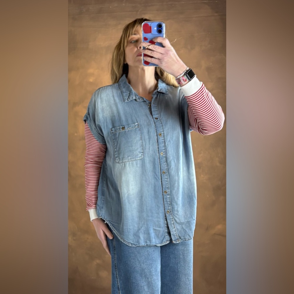 Vanilla Bay Light Blue Denim Top